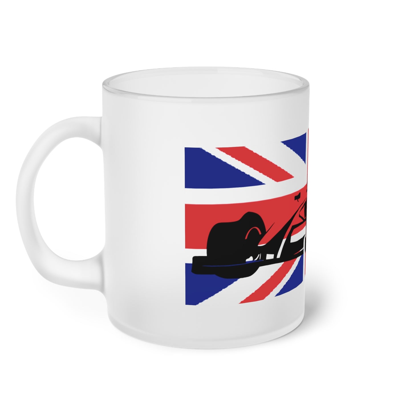 British Racing Frosted Glass Mug