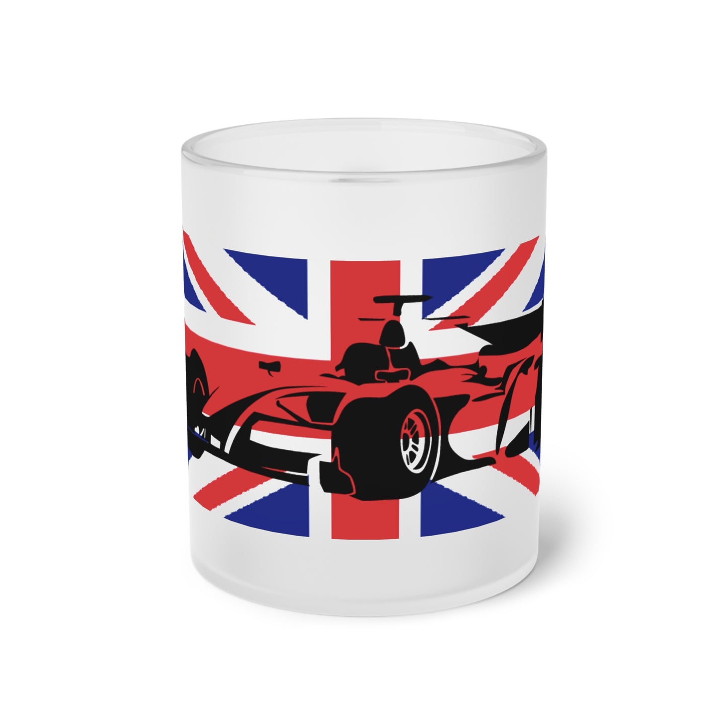British Racing Frosted Glass Mug
