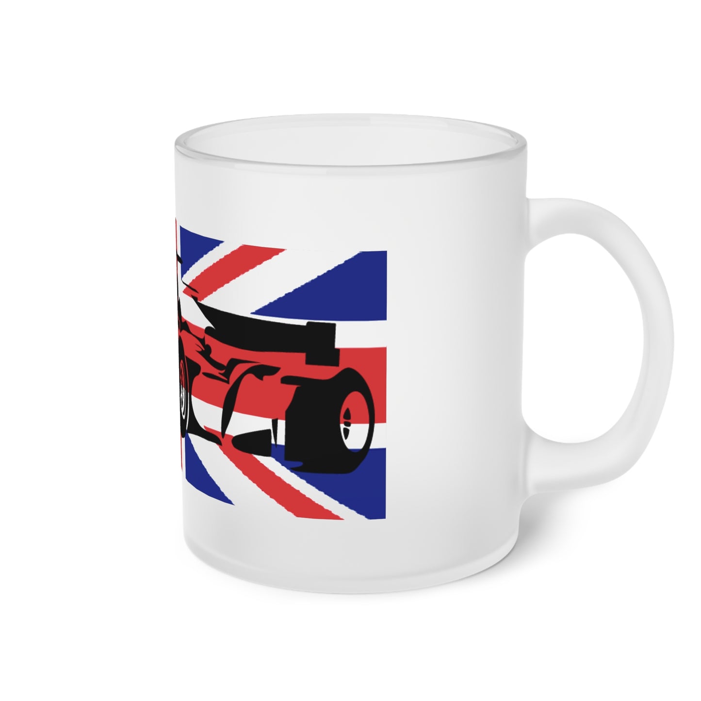 British Racing Frosted Glass Mug