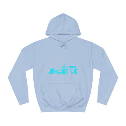 Light Blue Racing Car Hoodie
